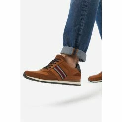 Dune London Tan Brown Truro Stripe Webbing Runner Shoes -Dune London Sales unnamed file 4766