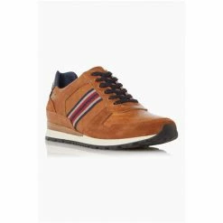 Dune London Tan Brown Truro Stripe Webbing Runner Shoes -Dune London Sales unnamed file 4767