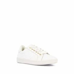 Dune London White Excited Quilted Trainers