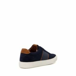 Dune London Blue Tods Melton Suede Cupsole Trainers -Dune London Sales unnamed file 4833