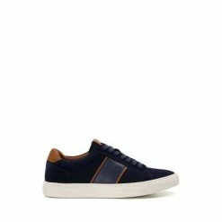 Dune London Blue Tods Melton Suede Cupsole Trainers -Dune London Sales unnamed file 4836