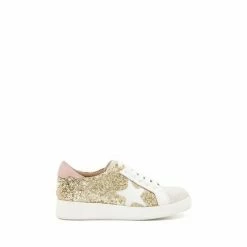 Dune London Dune Girls Gold Elliza Glitter-Embellished Lace-Up Trainers 8 Dune London Dune Girls Gold Elliza Glitter-Embellished Lace-Up Trainers -Dune London Sales unnamed file 4849
