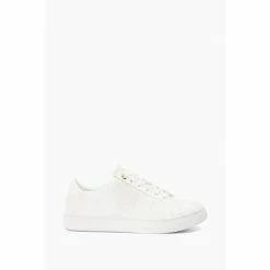 Dune London Everleigh White Mix Material Stripe Trainers
