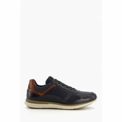 Dune London Blue Wf Thymes Lace-Up Trainers