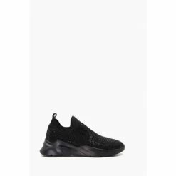 Dune London Elixir Hot Fix Embellished Black K Trainers