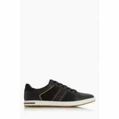 Dune London Black True Stripe Panel Trainers