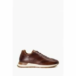 Dune London Brown Tomos Brogue Detail Runner Trainers