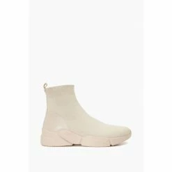 Dune London Event High Top Knitted White Trainers