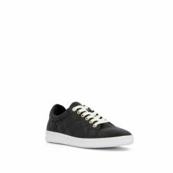 Dune London Black Excited Quilted Trainers