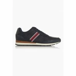 Dune London Mens Navy Blue Side Stripe Trainers -Dune London Sales unnamed file 5007