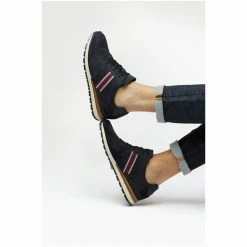 Dune London Mens Navy Blue Side Stripe Trainers -Dune London Sales unnamed file 5009