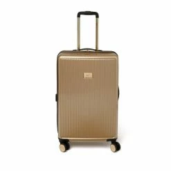 Dune London Gold 67cm Medium Suitcase