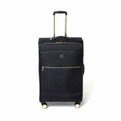 Dune London Oriel Black Monogram 78cm Large Suitcase