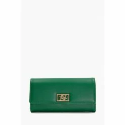 Dune London Green Kingly Foldover Purse