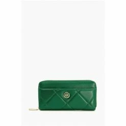 Dune London Green Kingsbury Leather Quilt Zip Aro Purse -Dune London Sales unnamed file 5240
