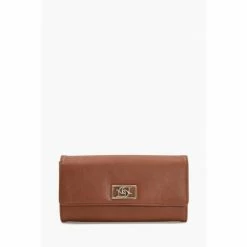 Dune London Brown Kingly Foldover Purse