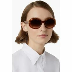 Dune London Brown Gracylou Chunky Oval Glasses -Dune London Sales unnamed file 5266