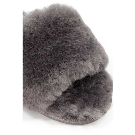 Dune London Grey Wallflower Sheepskin Slippers 7 Dune London Grey Wallflower Sheepskin Slippers - Image 5
