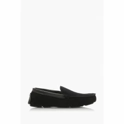 Dune London Black Fern Warm Lined Moccasin Slippers