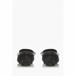 Alternative view of Dune London Black Fern Warm Lined Moccasin Slippers