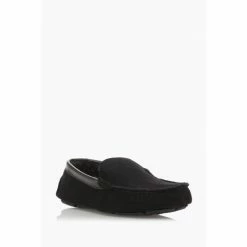Dune London Black Fern Warm Lined Moccasin Slippers -Dune London Sales unnamed file 5346