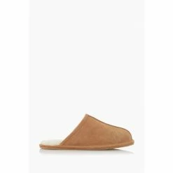Dune London Fir Warm Lined Brown Mule Slippers