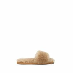 Dune London Wallflower Brown Sheepskin Slippers