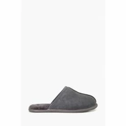 Dune London Grey Forssee Sheepskin Mule Slippers
