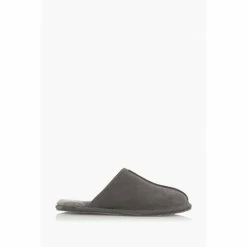 Dune London Grey Fir Warm Lined Mule Slippers
