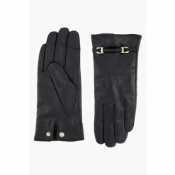 Dune London Black Idolized Snaffle Trim Gloves
