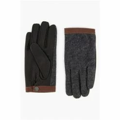 Dune London Ovenger Wool And Leather Black Gloves -Dune London Sales unnamed file 5387