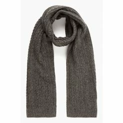Dune London Grey Ottto Cable Knit Scarf