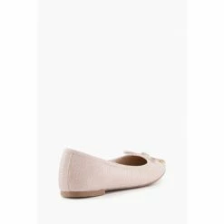 Alternative view of Dune London Gold Harpar 2 Embossed Ballet Pumps