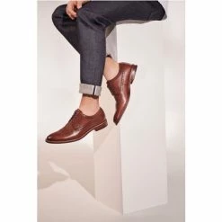 Dune London Brown Superior Leather Wingtip Brogue Shoes