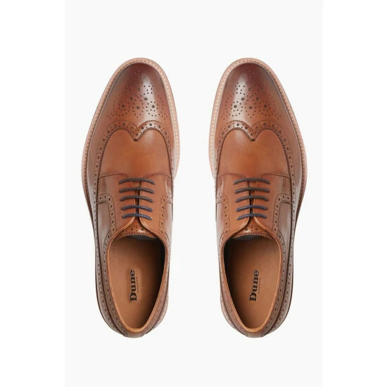 Dune London Brown Superior Leather Wingtip Brogue Shoes 8 Dune London Brown Superior Leather Wingtip Brogue Shoes - Image 6