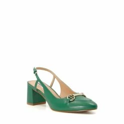 Alternative view of Dune London Green Cassie Snaffle Trim Sling Backs Court Shoes