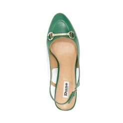 Dune London Green Cassie Snaffle Trim Sling Backs Court Shoes -Dune London Sales unnamed file 633