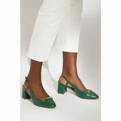 Dune London Green Cassie Snaffle Trim Sling Backs Court Shoes -Dune London Sales unnamed file 635