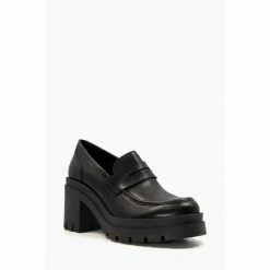 Dune London Grounded Block Heel Penny Black Loafers 12 Dune London Grounded Block Heel Penny Black Loafers -Dune London Sales unnamed file 640