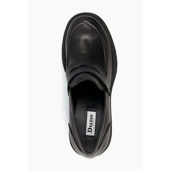 Dune London Grounded Block Heel Penny Black Loafers 8 Dune London Grounded Block Heel Penny Black Loafers - Image 6