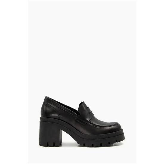 Dune London Grounded Block Heel Penny Black Loafers 9 Dune London Grounded Block Heel Penny Black Loafers - Image 7