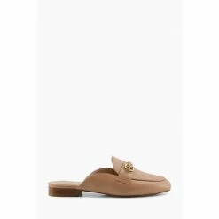 Dune London Brown Glowin Backless Snaffle Trim Shoes