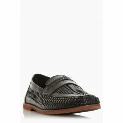 Dune London Black Brighton Rock Woven Moccasins -Dune London Sales unnamed file 669