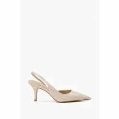 Dune London Natural Century Weave Texture Sling-Back Sandals