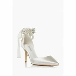 Alternative view of Dune London Natural Clarette Embellished Ankle Strap Wedding Shoes