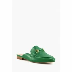 Dune London Green Glowin Snaffle Trim Backless Loafers -Dune London Sales unnamed file 697