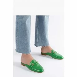 Dune London Green Glowin Snaffle Trim Backless Loafers -Dune London Sales unnamed file 699