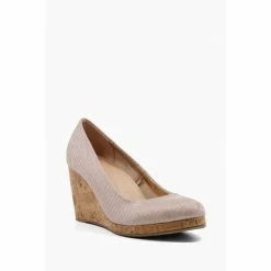 Alternative view of Dune London Gold Tone Metallic Annibell Wedge Heel Court Shoes