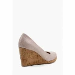 Dune London Gold Tone Metallic Annibell Wedge Heel Court Shoes -Dune London Sales unnamed file 716
