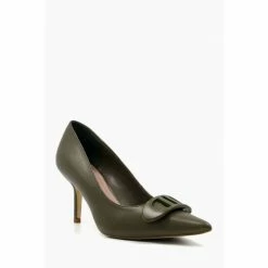 Alternative view of Dune London Green Brioni Two Pointed Toe High Stiletto Heel Court Shoes